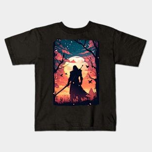 Solitary Hunter by the Setting Sun - Witcher Kids T-Shirt